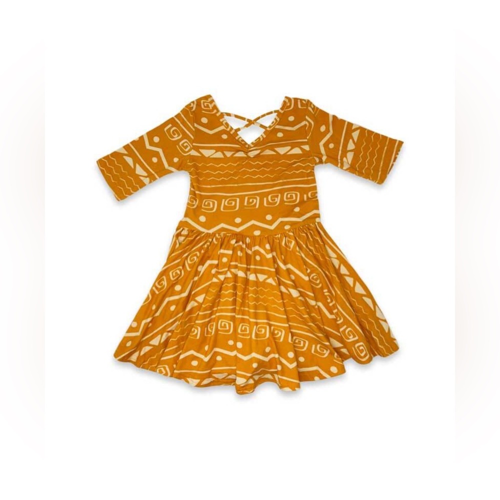 NEW Dot Dot Smile Orange Aztec Cap Sleeve Dress 8/10T available